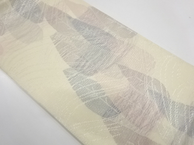 リサイクル　絽綴れ樹木模様織出し袋帯